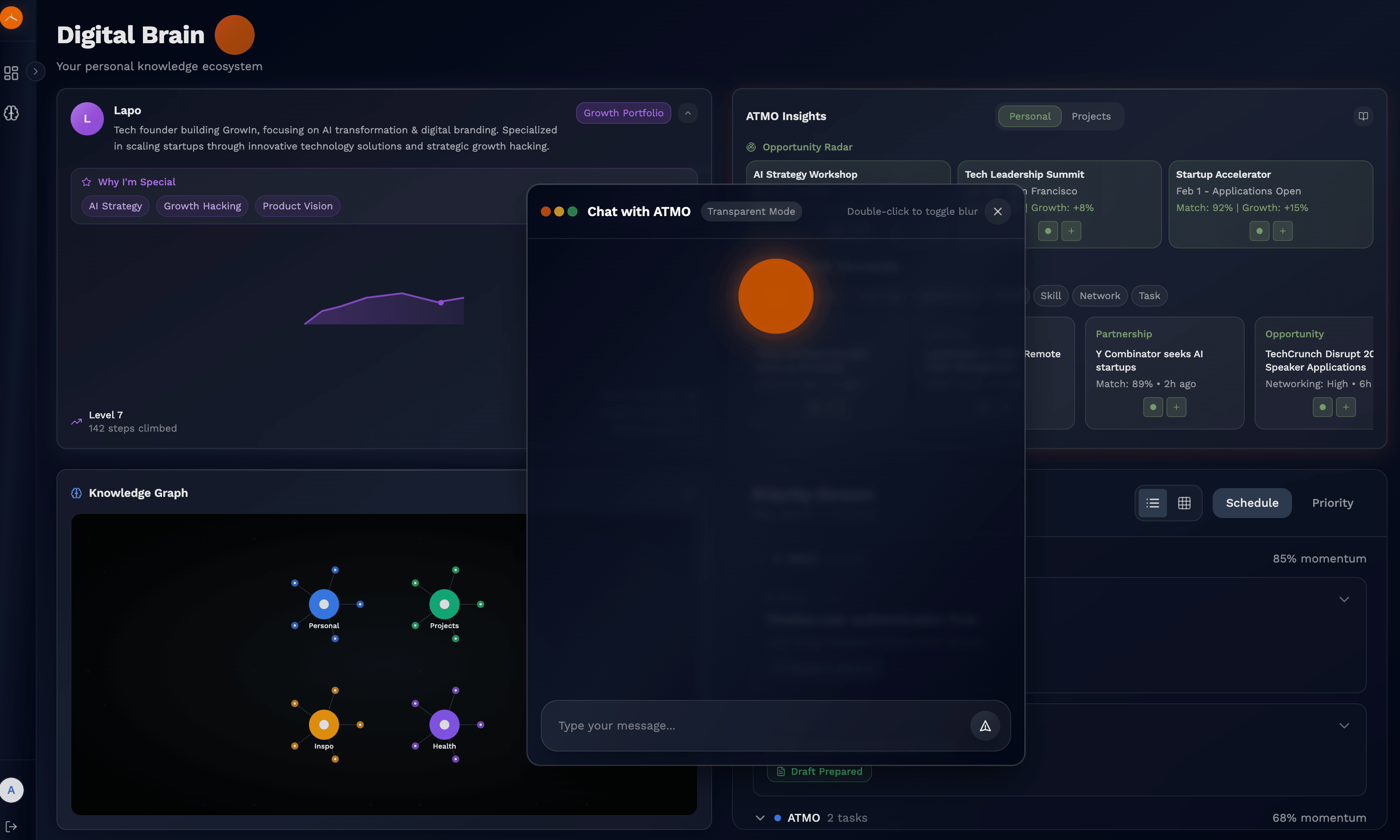 ATMO Dashboard Preview - Your AI Growth Hub